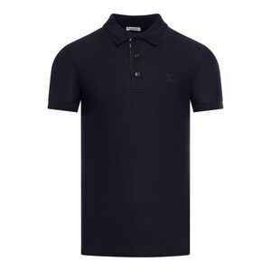 Burberry Men Cotton Polo Shirt With Embroidered Ekd Logo
